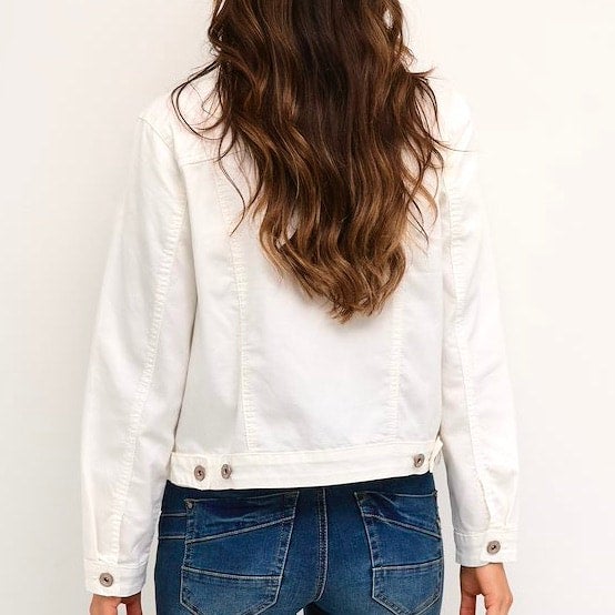 Cream white outlet denim jacket